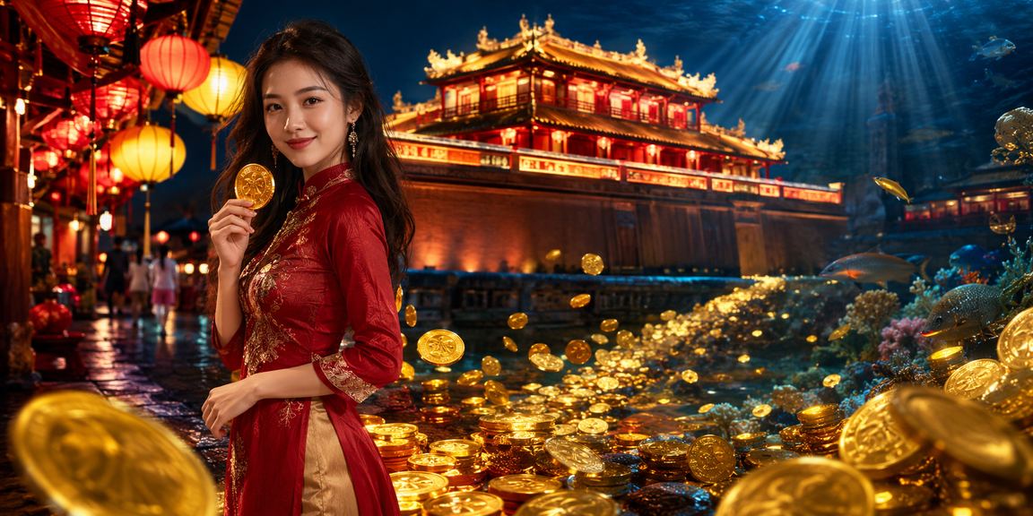 Không khí chợ đêm Huế sôi động với ánh đèn rực rỡ, liên tưởng đến Live Casino
